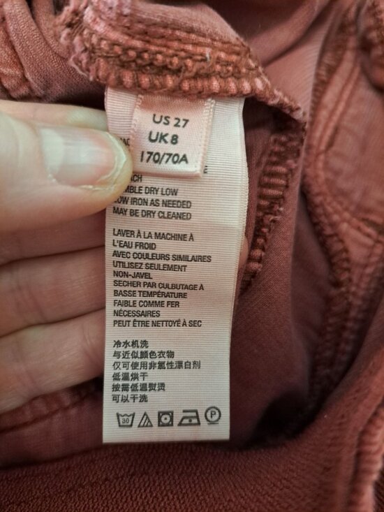 We The Free Rust Brown Flare Corduroy Pants Womens Size 27 Made Pull On Boho - Picture 10 of 12